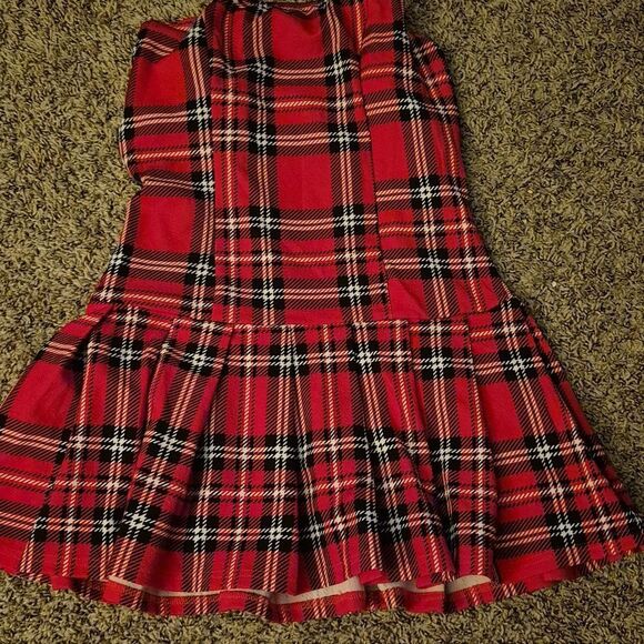 🎁3/$30🎁 Little Red Plaid Pleat Dress Cosplay Dress-Up Sexy Bamdeau Mini - Picture 7 of 8